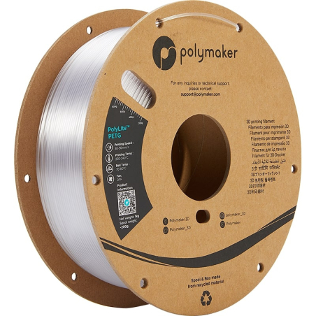 PolyLite PETG Trasparente - 1.75mm - 1 kg