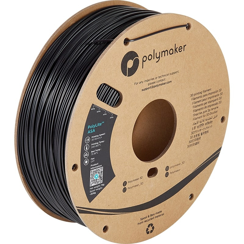 PolyLite ASA Noir - 1.75mm - 1 kg - Polymaker