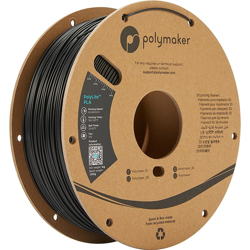 Polymaker PolyLite PLA Noir - 1.75mm - 1 kg