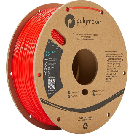 PolyLite PLA Rosso - 1.75mm - 1 kg