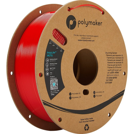 PolyLite PETG Rosso - 1.75mm - 1 kg