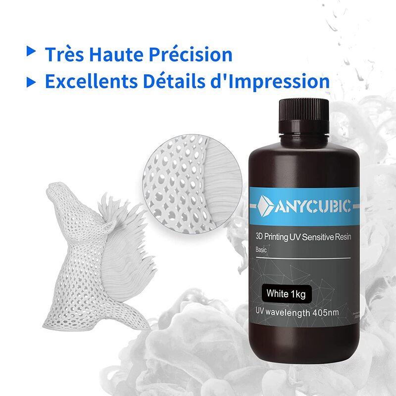 Précision résine standard Blanche Anycubic - 1000 ml