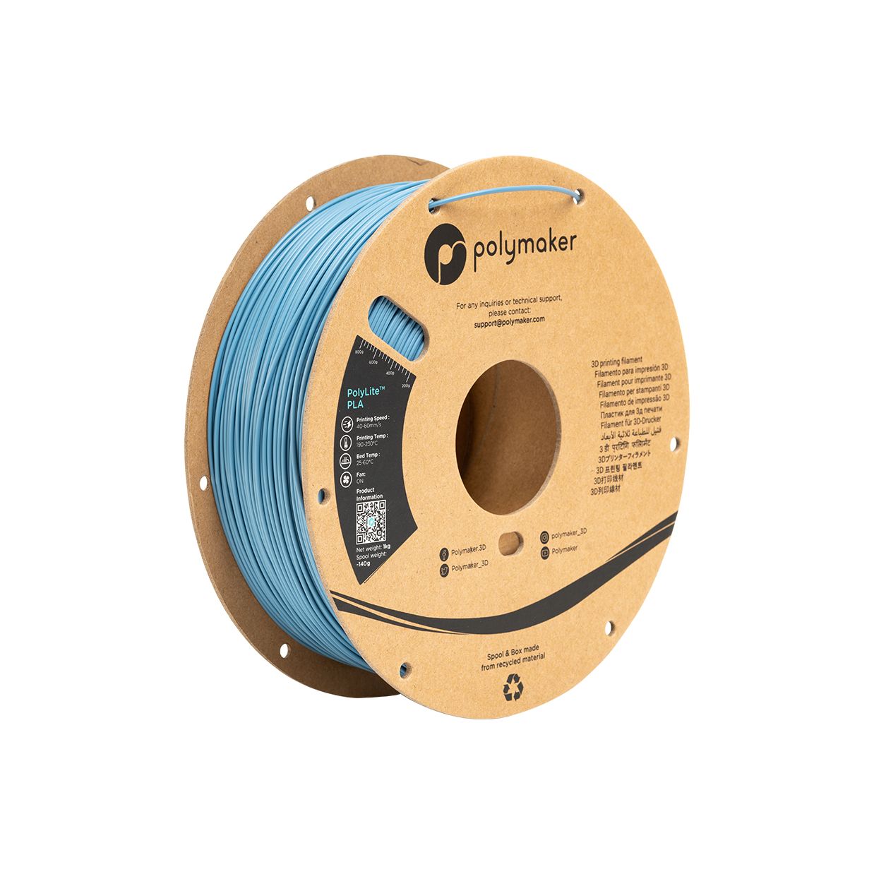 PolyLite PLA Blu Pietra - 1.75mm - 1 kg