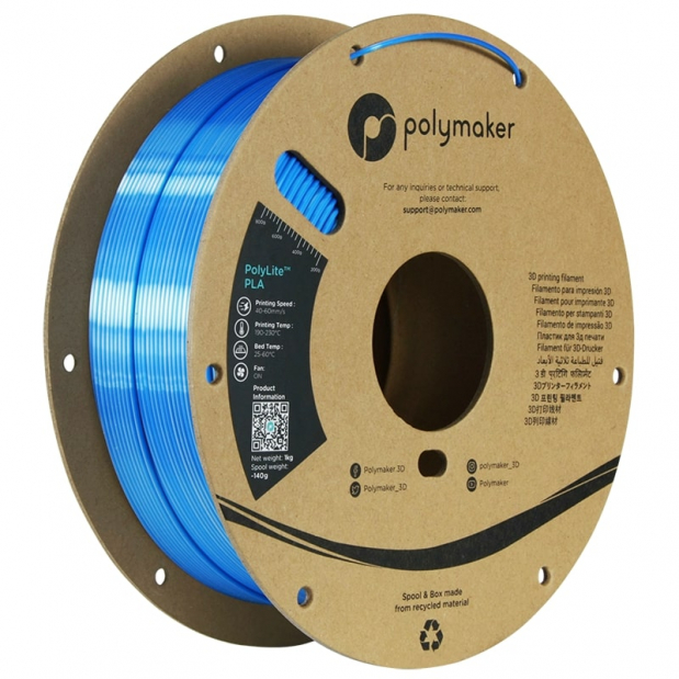 Polylite Dual Silk PLA Beluga Argento-Blu - 1.75mm - 1 kg