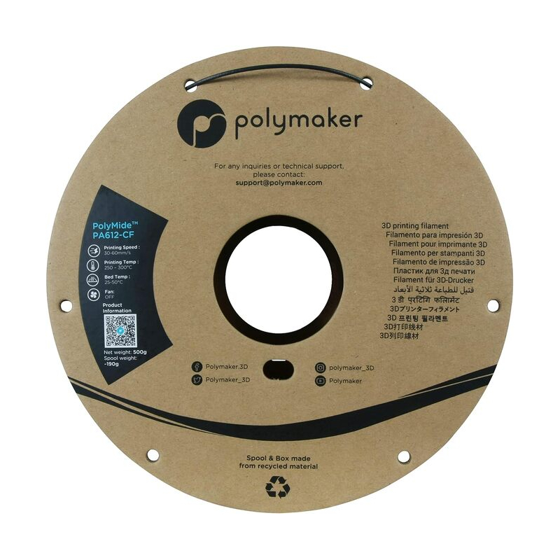 Polymide PA612-CF Noir - 2.85mm - 500 g