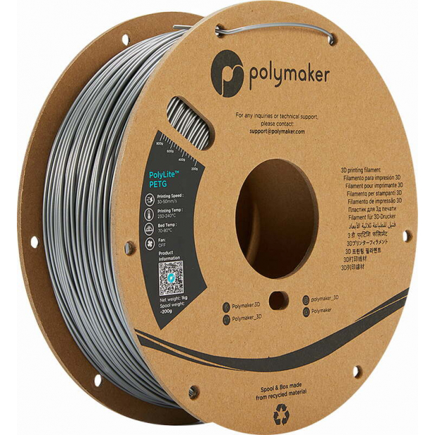 PolyLite PETG Argento - 1.75mm - 1 kg