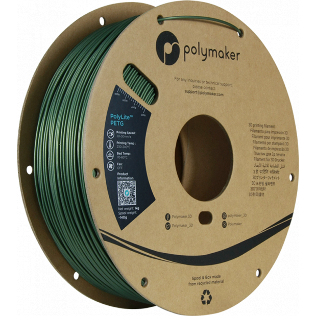 PolyLite PETG Verde scuro - 1.75mm - 1 kg