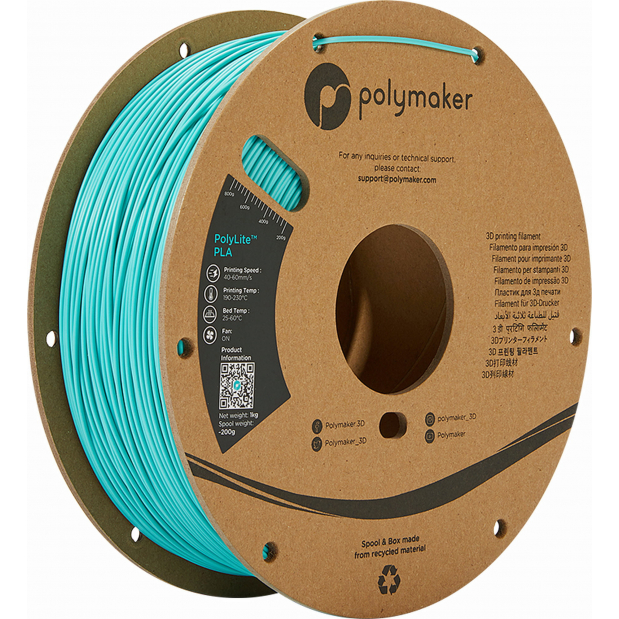 PolyLite PLA Polymaker Teal (blu anatra) - 1.75mm - 1 kg