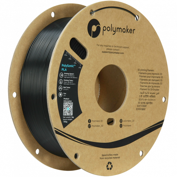 PolySonic PLA (High Speed) Nero - 1.75mm - 1 kg