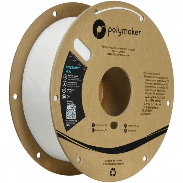 PolySonic PLA (High Speed) Bianco - 1.75mm - 1 kg