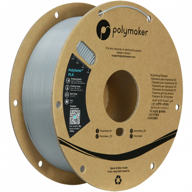 PolySonic PLA (High Speed) Grigio - 1.75mm - 1 kg