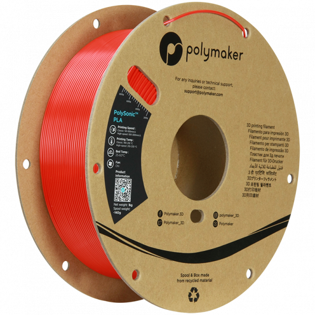 PolySonic PLA (High Speed) Rosso - 1.75mm - 1 kg