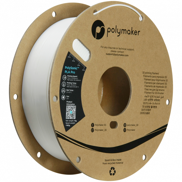 PolySonic PLA Pro (High Speed) Bianco - 1.75mm - 1 kg