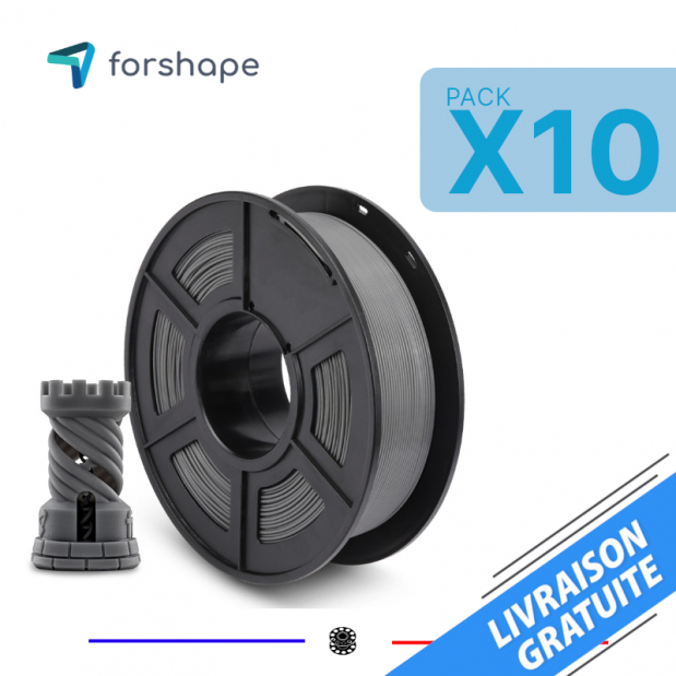 Confezione x10 PLA Forshape ecoPLA Grigio - 10 Kg - 1.75mm