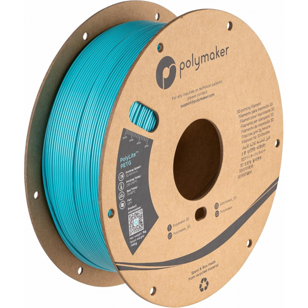 PolyLite PETG Blu / Verde anatra (Polymaker Teal) - 1.75mm - 1 kg