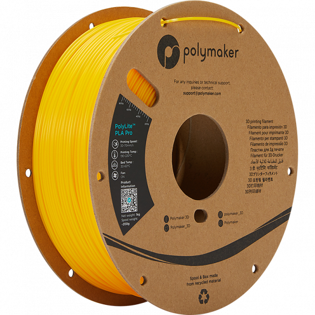 PolyLite PLA Pro Giallo - 1.75mm - 1 kg