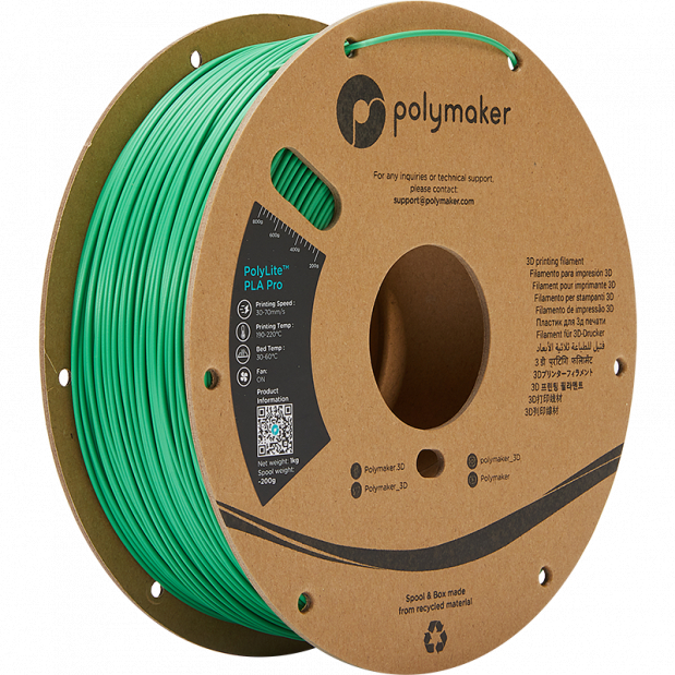 PolyLite PLA Pro Verde - 1.75mm - 1 kg