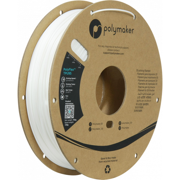 PolyFlex TPU-95A Bianco - 1.75mm - 750 g