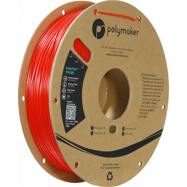 PolyFlex TPU-95A Rosso - 1.75mm - 750 g