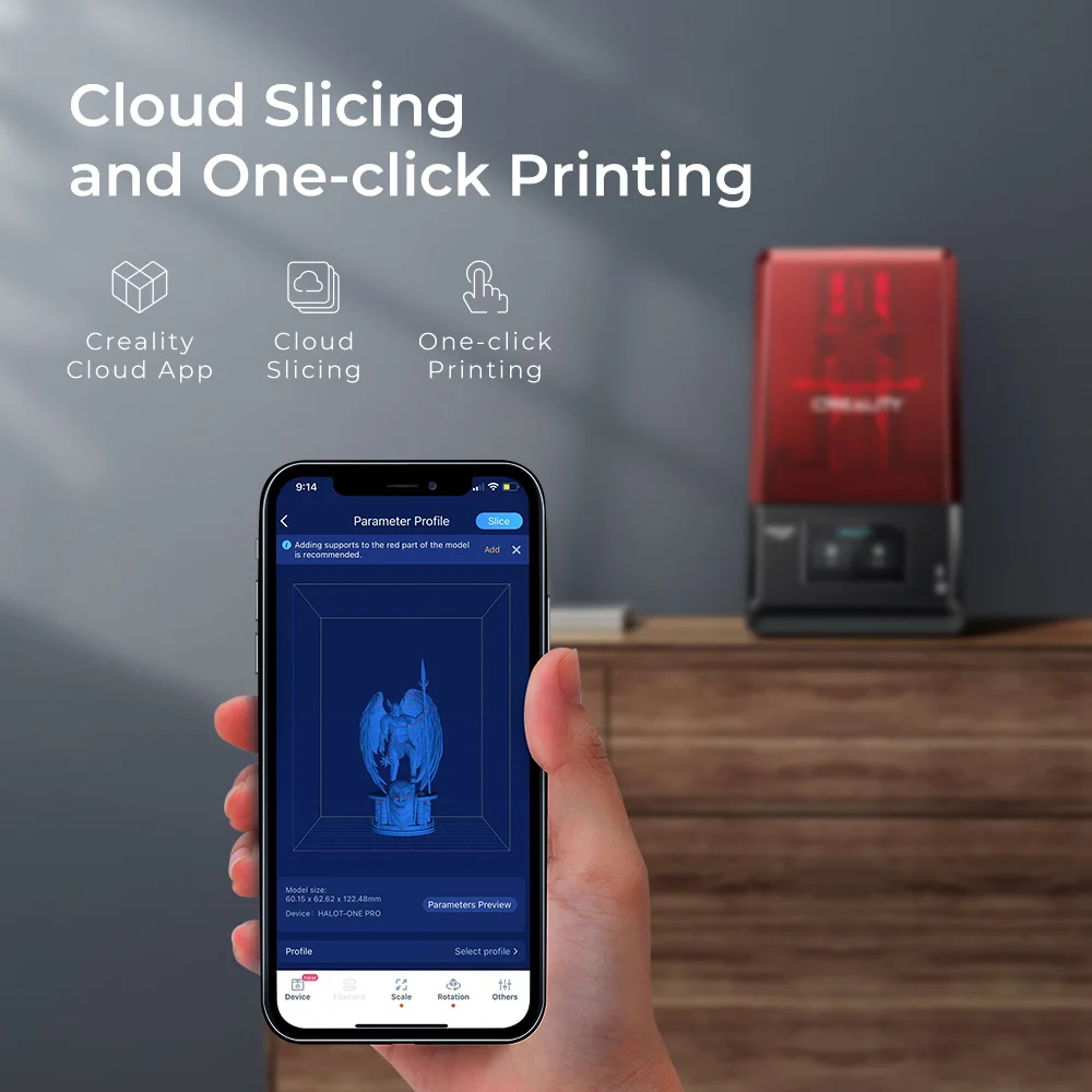 Creality Halot-One Pro impression via Wifi cloud